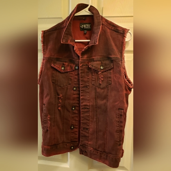 RUDE Jackets & Coats Rude Red Vest Mens Small Poshmark